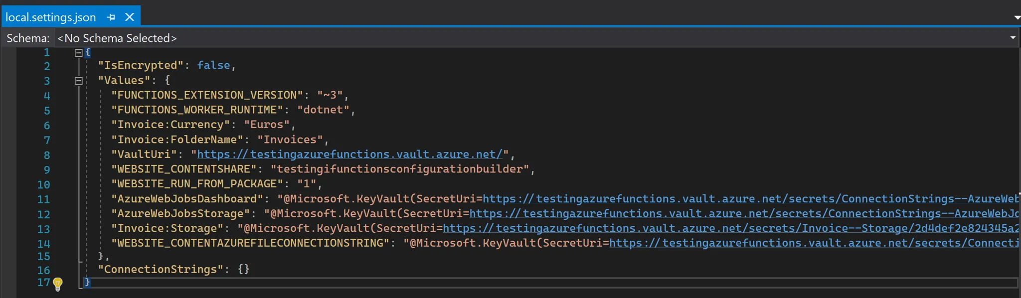 Generated local settings file.