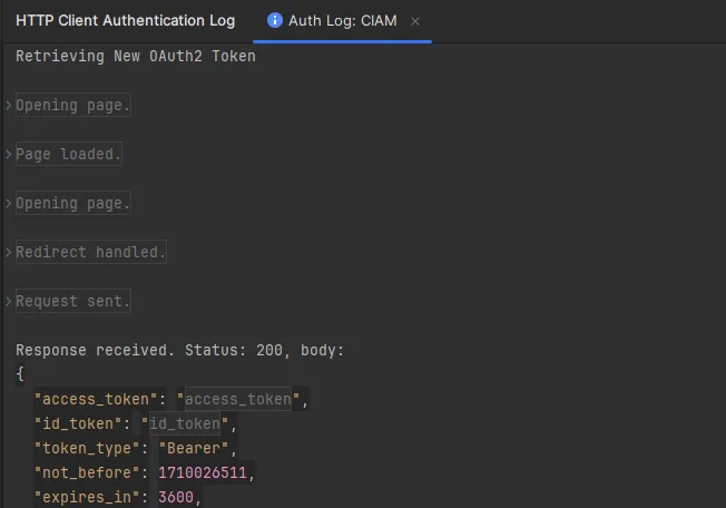 HTTP authentication log