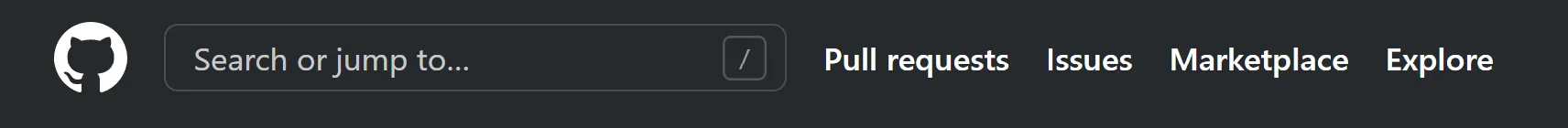GitHub website header.