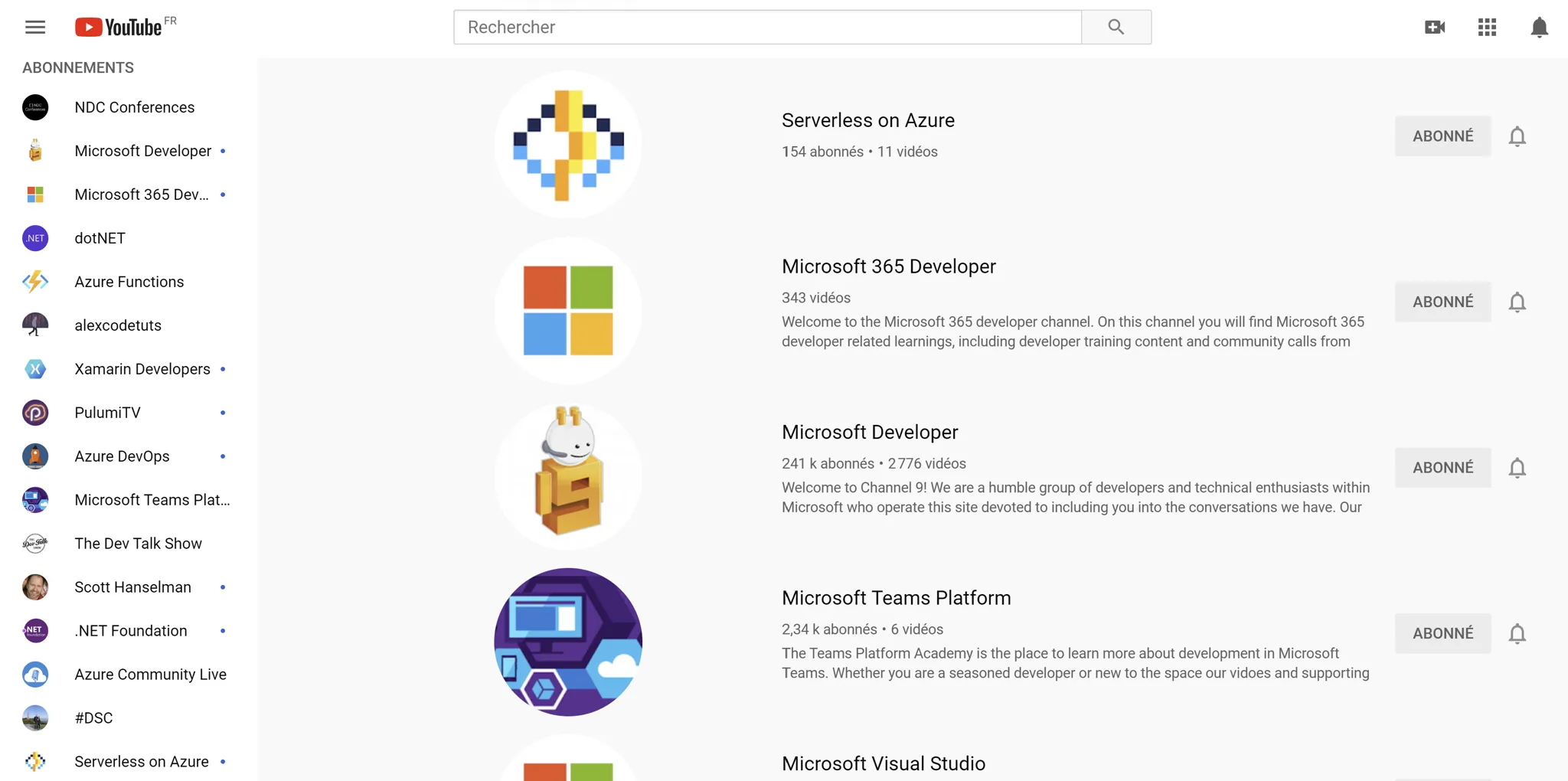 List of YouTube channels.