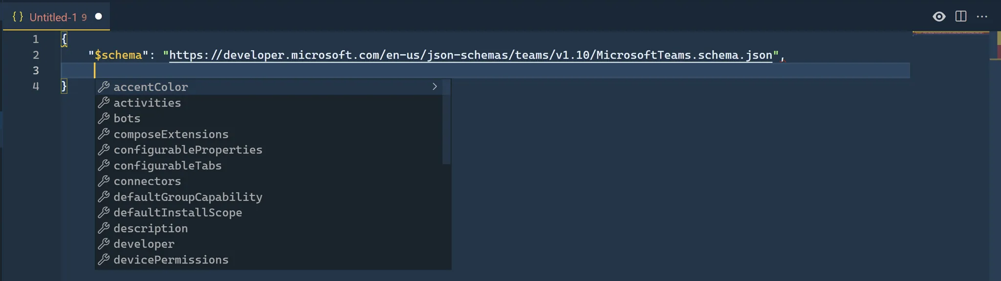 Json file in vscode.